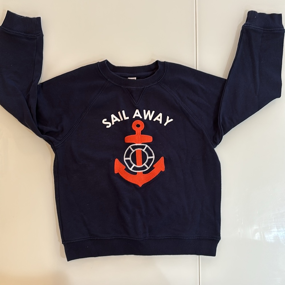 Janie and Jack Navy Sail Away Anchor Sweatshirt